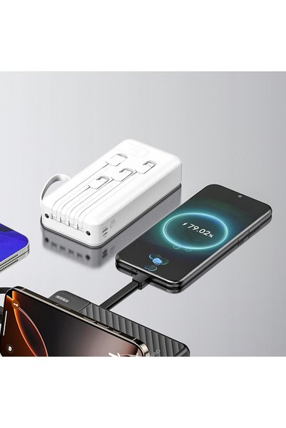 DUDAO Powerbank K11 Pro 20000mAh cu cabluri integrate - Alb