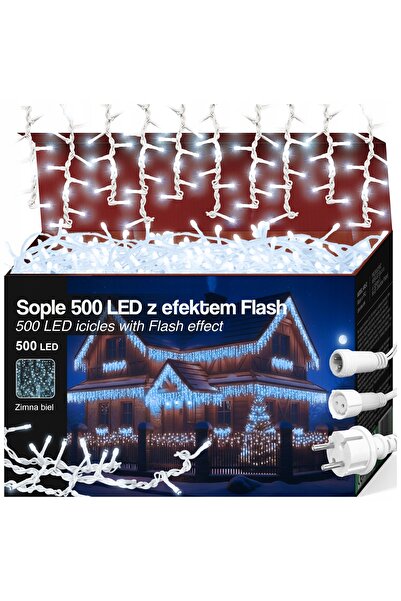 ARSA GO LUMINI DE EXTERIOR SOPLE 500 LED |   24m PERDEA LUMINOASĂ ALBĂ RECE I...