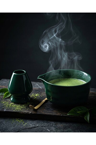 NO BRAND SET DE CEAI MATCHA, BOL CERAMIC VERDE, BAZĂ, MATCHA