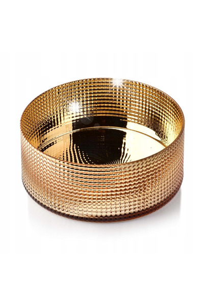 MONDEX Bol decorativ SERENITE GOLD d.22,5xH10cm, bol auriu pentru cadou