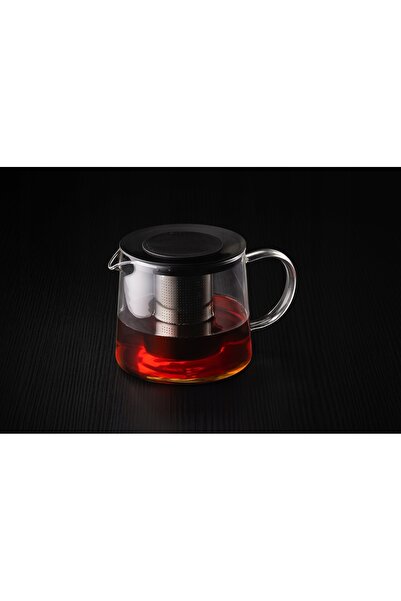 NO BRAND CEAINIC NEGRU CU INFUSER DIN STICLA BOROSILICATĂ 1.5 L