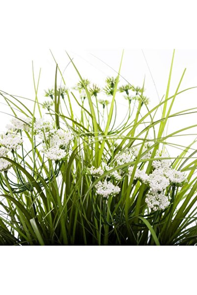Atmosphera Ghiveci decorativ cu flori albe artificiale din iarbă artificială