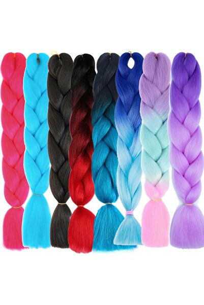 Korbi SET DE PĂR SYNTHETIC COLORAT, ÎMpletit, 8 BUCĂȚI, COAFURĂ FĂȘIATĂ OMBRE