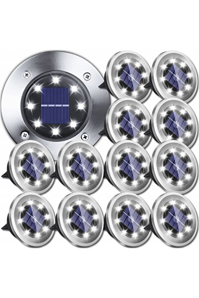 NO BRAND 12x LAMPĂ DE GRĂDINĂ SOLARĂ CU SENZOR DE ZORI, CU FIXARE LA SOL, LED...