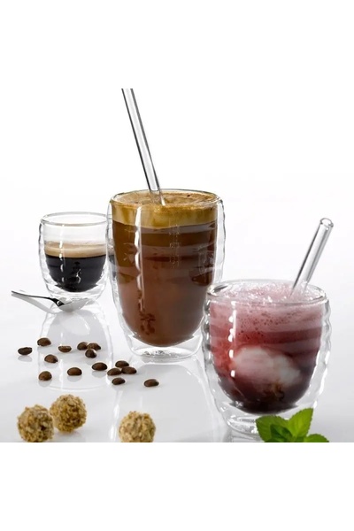 Kela 2 căni de sticlă pentru latte macchiato cu perete dublu 0,35 L