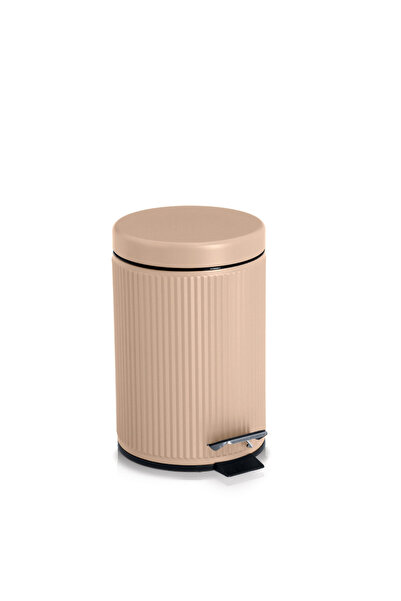 zeller Coș de baie metalic cu pedală 3L bej 17 x 26 cm migdală