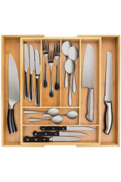 IKEA Organizator de sertar pentru tacâmuri din lemn, extensibil, XXL
