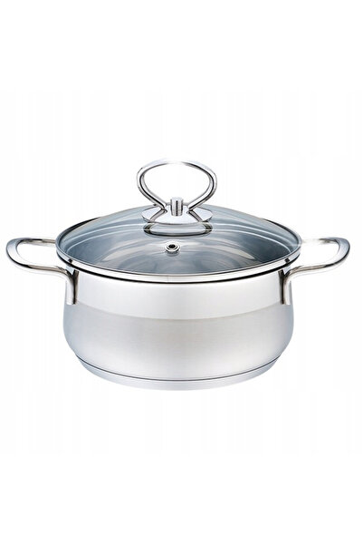 Maestro Oală din oțel inoxidabil cu capac pentru inducție și gaz 18cm 1.9L MR...