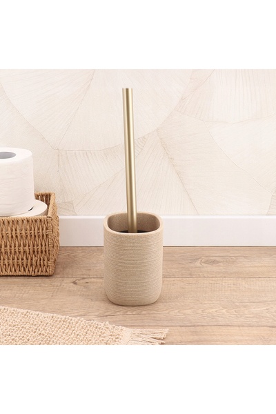 NO BRAND PERIE DE TOALETĂ 37CM BEJ NEIL CU MÂNER AURIT ELEGANTĂ DECORATIVĂ
