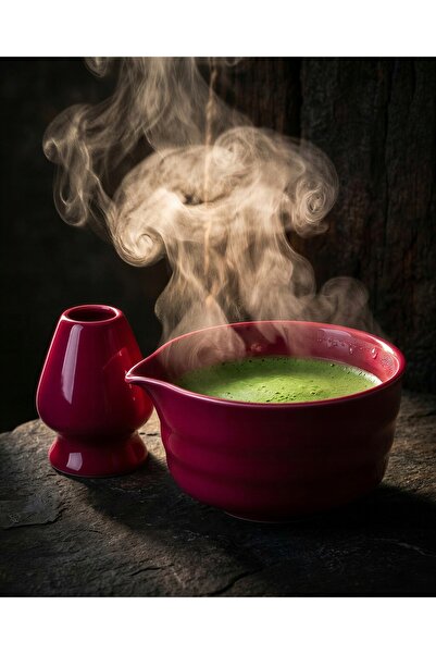 NO BRAND SET DE CEAI MATCHA, BOL CERAMIC ROZ, BAZĂ, MATCHA