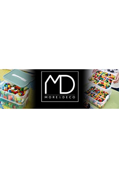 MORE&DECO Container organizator cu 2 niveluri pentru cărămizi, cadou Moș Crăciun
