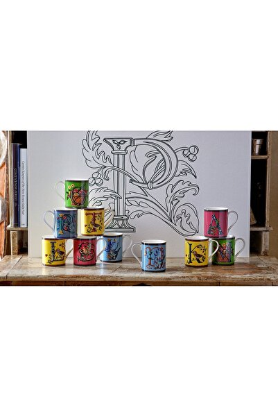 SPODE Set cană Kemp alfabet 340ml litera T pentru cadou galben