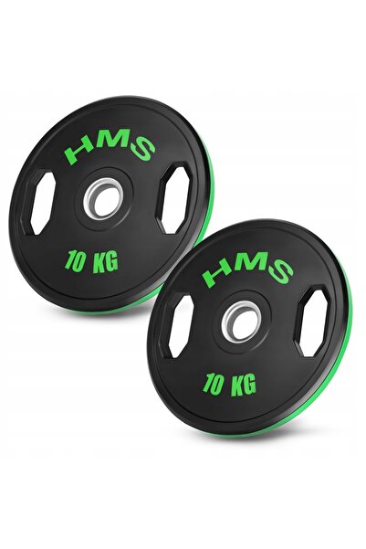 HMS Set de discuri de greutate olimpice pentru bară, cauciucate, 2x10 kg