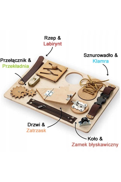 Norimpex Busy Board Interactivă de Învățare Montessori din Lemn