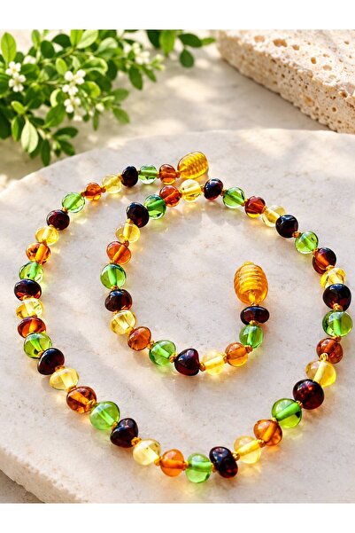 NİSSBEBE Certified Original Drop Amber Baby-Child Necklace and Adult Turquois...