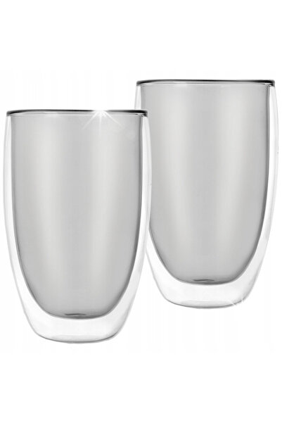 Vilde Pahare termice pentru cafea latte de 460 ml cu pereți dubli, set de 2 b...