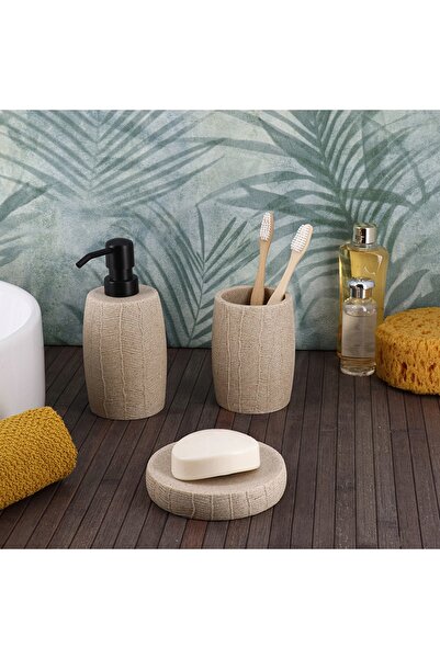 NO BRAND Set de baie stil Binchi eco BEIGE pentru baie elegantă și decorativă