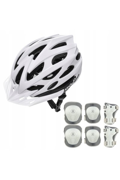 Meteor Cască de bicicletă reglabilă, de protecție, 58-61 cm + protecții L