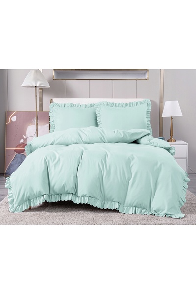 Cotton World Set de lenjerie de pat cu volane florale 160x200 două huse LUX P...