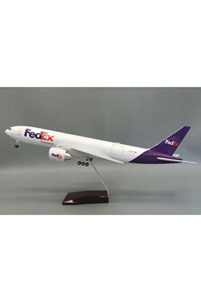 NO BRAND MODEL DE AVION BOEING 777 FEDEX CARGO – REPLICĂ DE COLECȚIE, 47 CM, ...