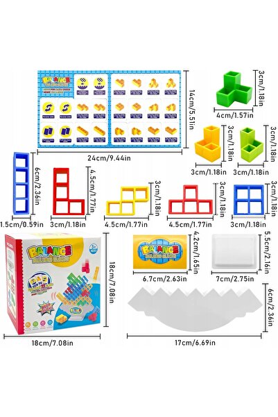 Tetra Joc de echilibru educativ pentru copii, turn puzzle 3D cu 64 de piese