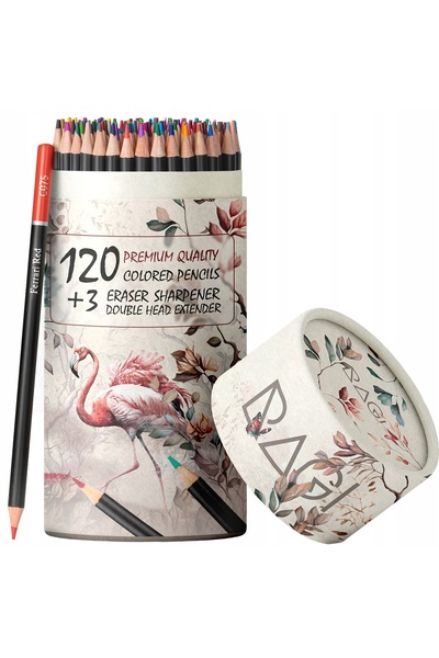 RAGI Set de creioane colorate profesionale pentru desen, 123 de culori, în cutie