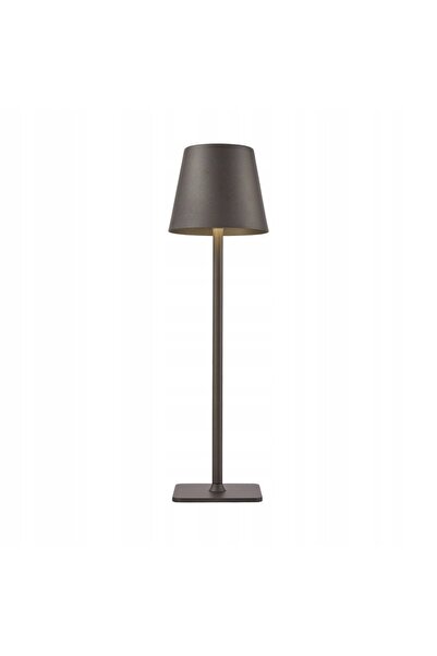 Italux Lampă de masă LED gri, stil loft, lampă de noptieră pentru terasă și b...