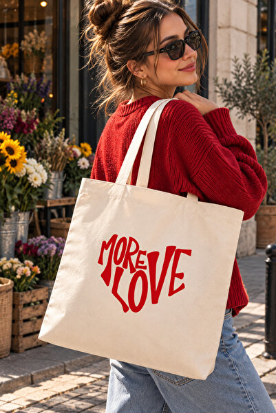 GİFTORA More Printed - Raw Fabric Shoulder Bag
