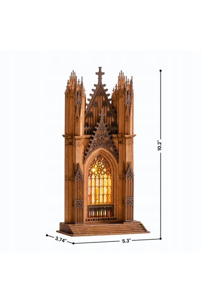 Robotime Model de asamblare 3D CATEDRALĂ CU DOUĂ TURNURI Stil Catedrală TGA01