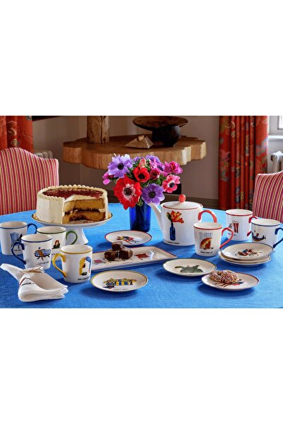 SPODE Cană Kit Kemp Doodles 340ml cu pisică Sunny Side Up și umbrelă, pentru ...