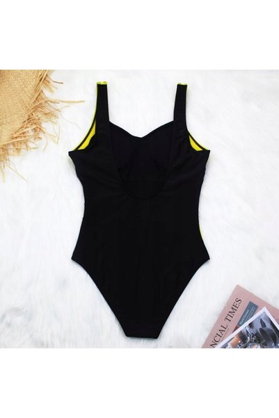 NO BRAND Costum de baie întreg de damă, model negru sport, L