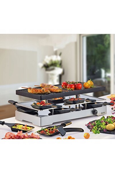 Springbok Masă de raclette pentru 8 persoane, cu 2 plite fierbinți, grătar cu...