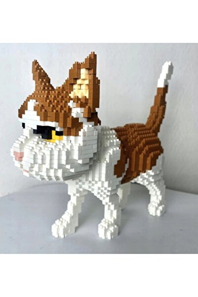 Pan i Pani Gadżet BLOCURI CREATIVE PISICA ROȘIE PISICUȚĂ DIY MODEL 3D SET DE ...