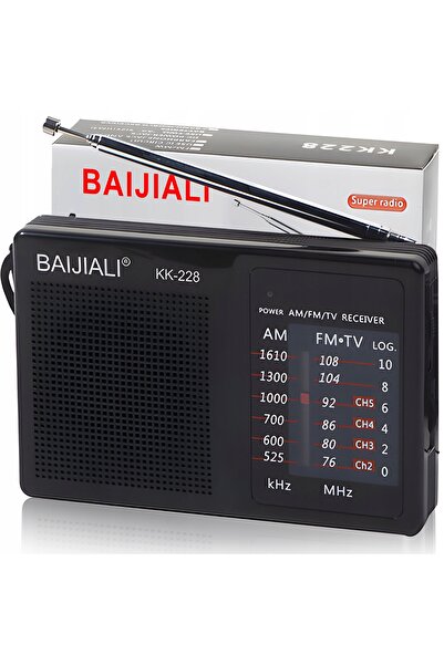 Retoo Radio portabil de construcții FM AM, alimentat cu baterii, cu mufă jack...