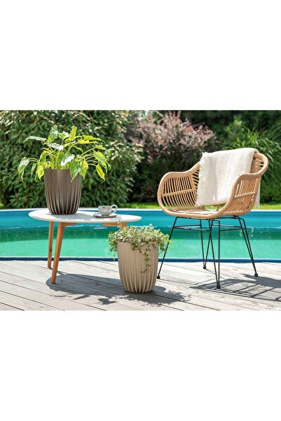 HowHomely Ghiveci modern din plastic pentru flori, pentru casă, 39cm