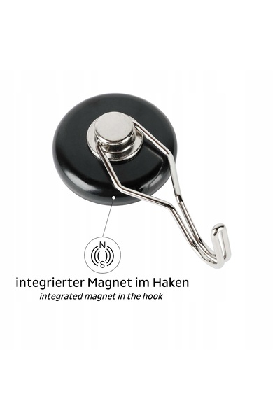 Silwy Cârlig magnetic negru cu suport alb