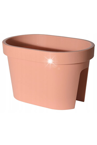 Koopman Husă de plastic ovală pentru balcon, teracotă, 27x40x25 cm, modernă
