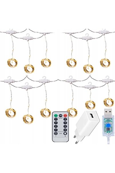 NO BRAND Perdea luminoasă cu 300 LED-uri, 3 x 3 m, lumini albe calde, ghirlan...
