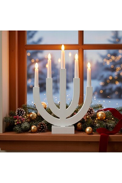Springos Suport de lumânări de Advent cu 5 LED-uri, luminițe de Crăciun, deco...
