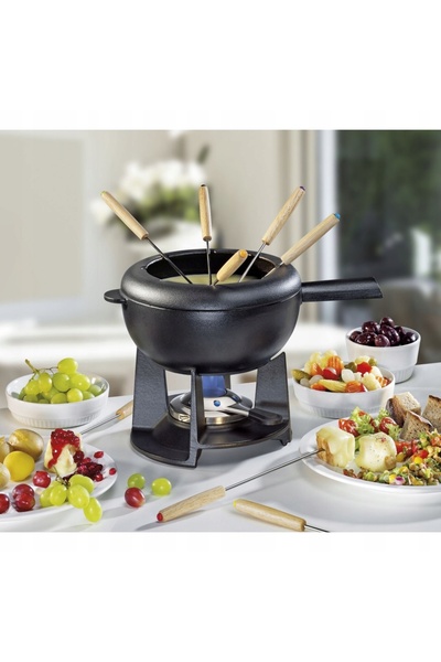 NO BRAND Set Fondue cu Brânză pentru 8 Persoane 2 L SPRING Negru