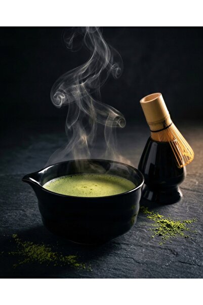 NO BRAND SET DE CEAI MATCHA, BOL CERAMIC NEGRU, BAZĂ, MATCHA