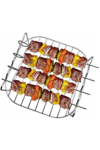 oldmankiiy Frigărui pentru friteuză cu aer cald, frigărui verticale pentru gr...