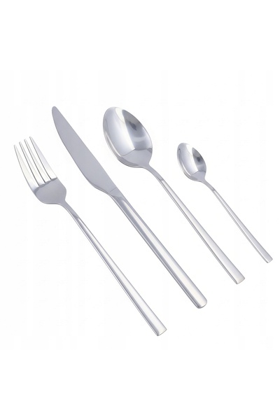 NO BRAND TACÂMURI DE ARGINT, set de 16 piese pentru 4 persoane, oțel inoxidab...