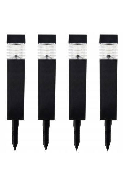 Martom LAMPĂ SOLARĂ DE GRĂDINĂ LED DIN PLASTIC, SET 4 BUCĂȚI, CU PIELENE, NEG...