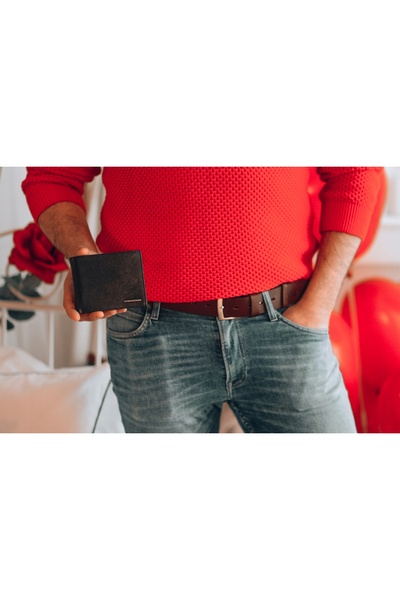 Beltimore Curea din piele pentru bărbați, pentru pantaloni, lată, clasică, cu...