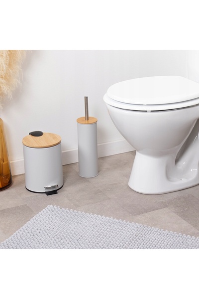 NO BRAND Coș de gunoi atemporal gri 23,5 x 20,5 x 17 cm pentru baie, elegant