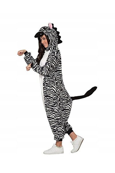 NO BRAND Costum pijama salopetă KIGURUMI Zebră XL