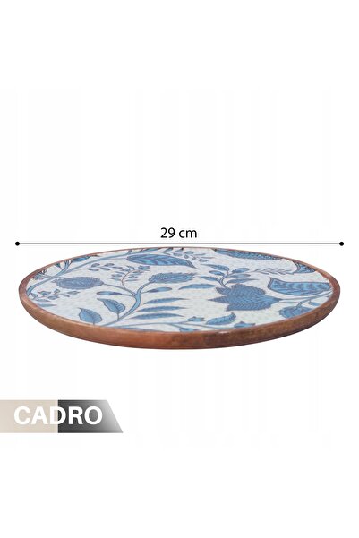 NO BRAND Tavă de servire din lemn, stil vintage, 29 cm, pentru tort, platou c...