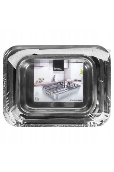 Excellent Houseware 3x Tavă de copt din oțel inoxidabil pentru carne, pește, ...
