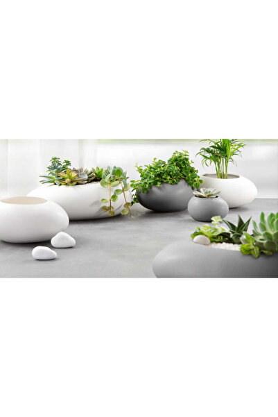TESCOMA FANCY HOME Jardinieră joasă ovală din piatră, Gri
